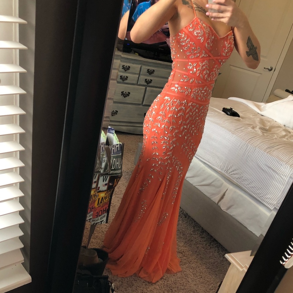 Beaded mermaid prom dress